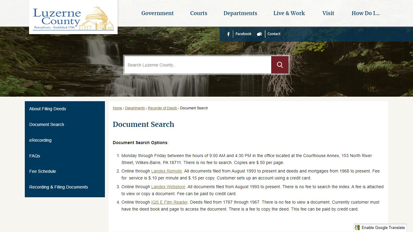 Document Search | Luzerne County, PA